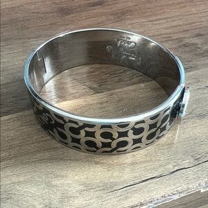 COACH signature C hinged bangle bracelet